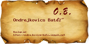 Ondrejkovics Bató névjegykártya